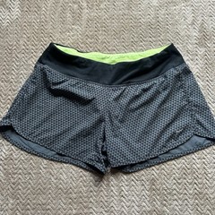 Nike Womens Gray/Green Dri-Fit Running Shorts With Liner Size Medium
