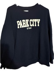Old Navy Park City Utah Sweatshirt Womens L Navy Blue Oversized Crew