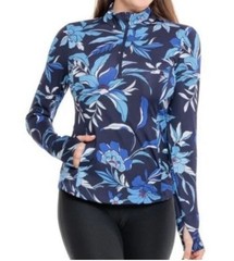 NEW Tommy Bahama Everyday Active Romantic Blooms Blue Floral Long Sleeve Top SM