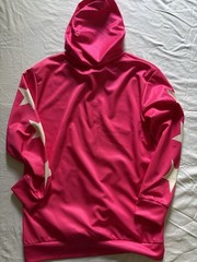 The One And F—king Only Hooded Sweat Shirt Pink With Stars On Sleeve Size-S