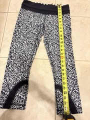 Lululemon Leggings Womens Size 6 Run Inspire II Crop Luxtreme Black White Zebra