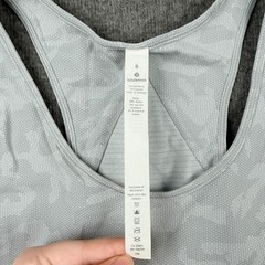 Lululemon Swiftly Relaxed Tank Top Women’s 8 Gray Camo Jacquard Crossover Back