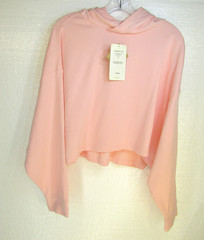Fabletics Women M Fleur Cropped Pullover Hoodie Pink Lightweight Athleisure NWT