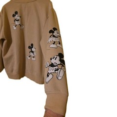 Disney Beige Mickey Mouse All Over Pull Over Sweatshirt Women’s XL