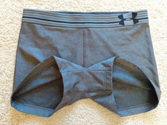 Under Armour Medium Women 3″ Shorty Compression Shorts HeatGear Gray 1270720 EUC