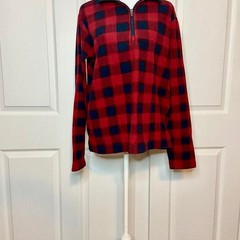 Buffalo Plaid Quarter-Zip Fleece Pullover