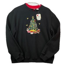 NWT Baxter & Wells Womens L Christmas Embroidered Front and Back Sweatshirt