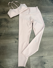 Alo Yoga ballet pink high waist airlift legging 7/8 set size small