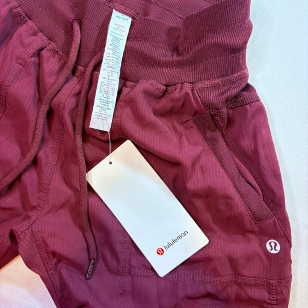Lululemon Dance Studio Mid Rise Ruched Pant Burgundy Plum Red Size 4 NWT