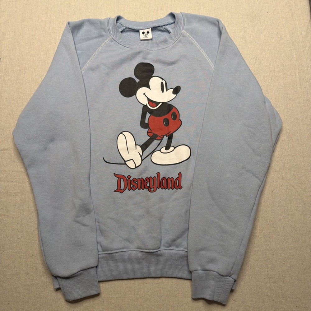 Disney Disneyland Mickey Mouse Blue Logo Crew Neck Sweatshirt Women’s S-SKU#70
