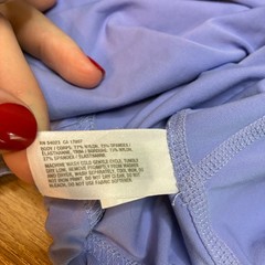 GapFit Womens XS Pale Periwinkle Bra Strap Supp Tank Top Adjustable Cinched Hem