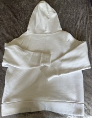 MMK Its OK Hoodie Womens Approx XL White Dog Print Fleece Oversized