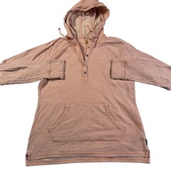 Carhartt Womens Henley Hoodie Peach Salmon Heather Cotton Size M 8-10
