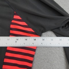 Hannah Shirt Womens XL Black Orange Stripe 1/4 Zip Mock Neck Long Sleeve Running