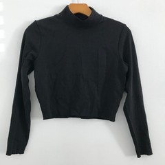 NIKE YOGA WOMENS SHIRT Small Black Long Sleeve Cropped Crew Pullover