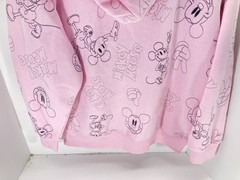 Disney Mickey Mouse Hoodie Sweatshirt Women Large Pink AOP Full Zip Fleece NWT