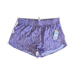 ASICS Running Shorts L Purple Print Lined Drawstring Pockets Lightweight Running