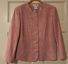 PENDLETON BLAZER JACKET Women S PINK SUEDE LEATHER MACHINE WASHABLE Button