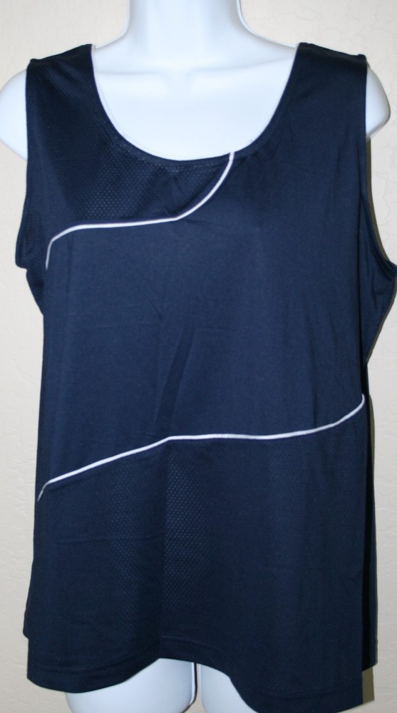 Antigua Sport Women’s Desert Dry Performance Running Singlet Tank Top Large navy