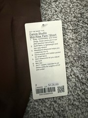 BRAND NEW Lululemon Dance Studio Mid Rise Pants Burgundy Brown Size 2 28.5”