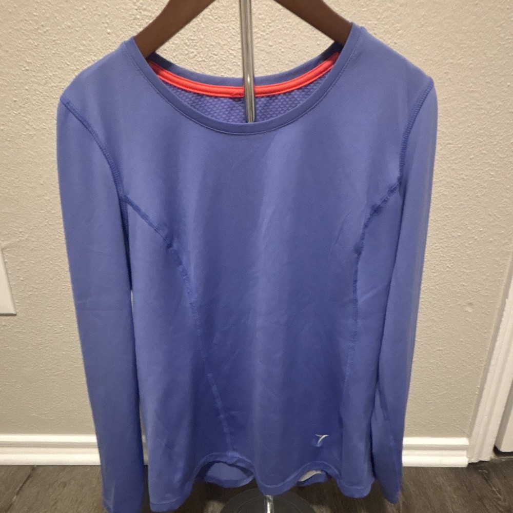 FOREVER 21 Women’s Blue Solid Crew Neck Long Sleeve Breathable Reflective Tee S