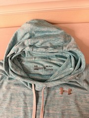 Under Armour HeatGear Pullover Hoodie Womens M Teal Space Dye Loose Fit