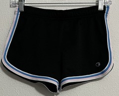 Champion Women’s Black Solid Athletic Shorts M Regular Elastic Waist Gym Running