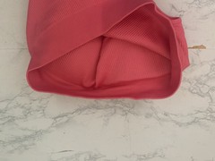 Zenana Womens Ribbed Padded Sports Bra Size L Pink Wide Strap Pullover L