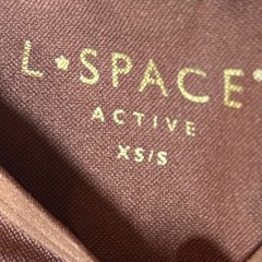 L*Space In the Zone Crop Top Women XS/S Brown Cutout Long Sleeve Activewear Yoga