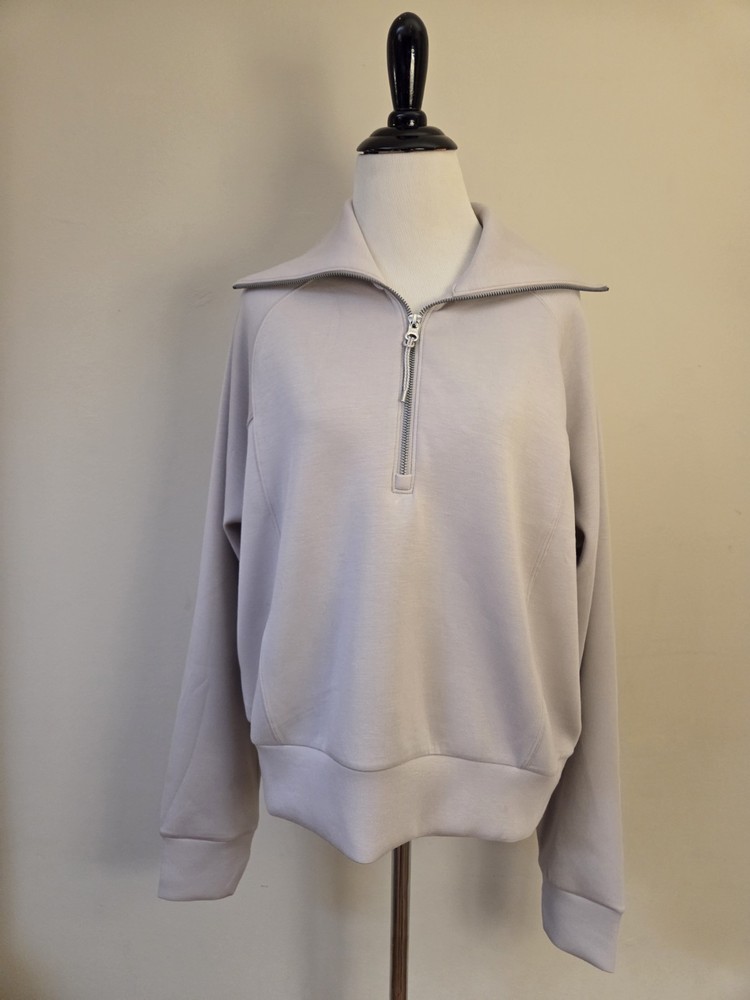 NWOT SPANX AirEssentials 1/2 Zip Top Sweatshirt W M Stretch 50346R French Grey