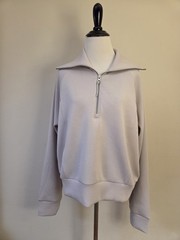 NWOT SPANX AirEssentials 1/2 Zip Top Sweatshirt W M Stretch 50346R French Grey