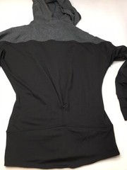 Adidas Women Small Full Zip Running Athletic Hooded Jacket Thumbholes Black Gray
