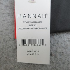 Hannah Shirt Womens XL Black Orange Stripe 1/4 Zip Mock Neck Long Sleeve Running