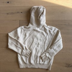 Brandy Melville Cropped Zip Hoodie Cream Fleece One Size