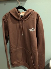 PUMA Hoodie Small Adult Brown Pullover Hoodie Sweatshirt Athletic casual S