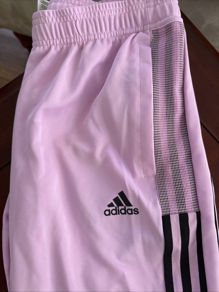Women’s Adidas Athletic Aeroready Pants Size Small. Purple With Black Stripes