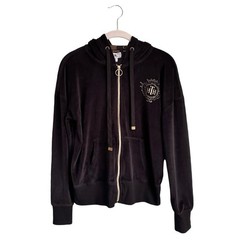 Disney Parks Hollywood Tower of Terror Black Gold Velour Tracksuit Hoodie Small