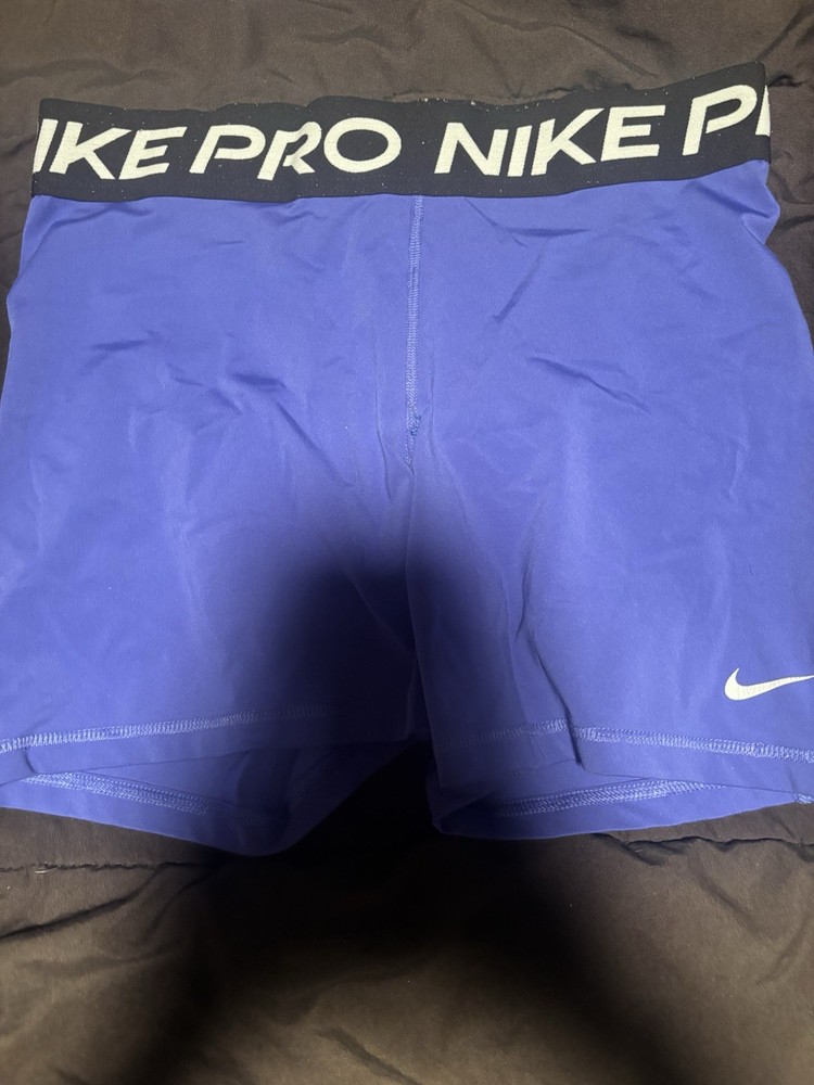 Nike Pro Women’s Blue Compression Pull-On Shorts Elastic Waist 3″ Inseam