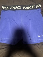 Nike Pro Women’s Blue Compression Pull-On Shorts Elastic Waist 3″ Inseam