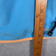 LL Bean Polartec Fleece Jacket Mens XL Blue Orange Trim Full Zip Mock Neck