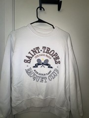Women’s Abercrombie White Sweatshirt St Tropez Club Size Small Pullover