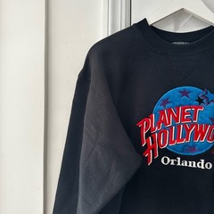 Planet Hollywood Orlando Black Crew Neck Embroidered Logo Vintage Sweatshirt