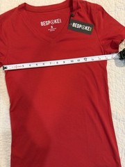 Bespoke Sport Women’s V-Neck Jersey T-Shirt Red Slim Fit Stretch Size S