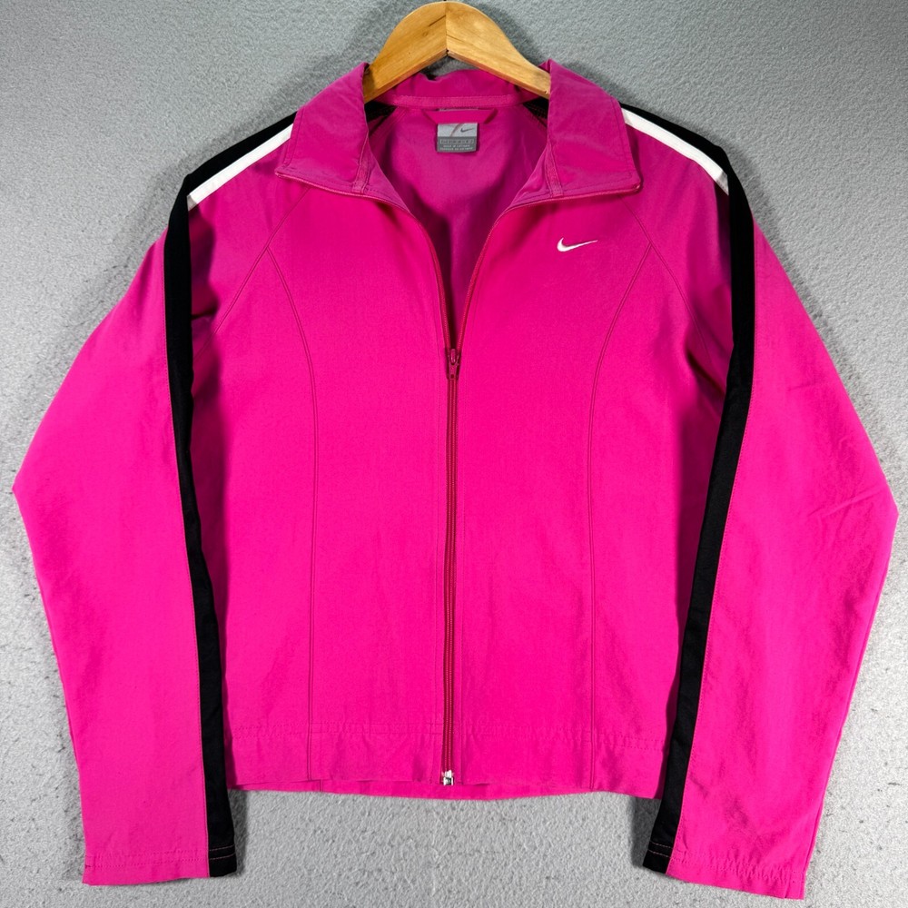 Vintage Nike Windbreaker Jacket Womens XS 0-2 Pink Swoosh Embroider Sportswear