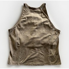 Sincerely Jules Active Tank Top Womens Large Tan Henley Halter Boho Comfortcore