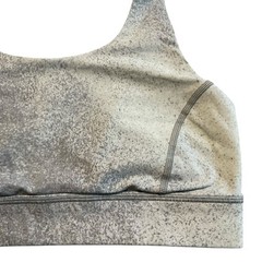 Lululemon Gray Green Dotted Print Racerback Athletic Top Running Sport Bra Sz 8