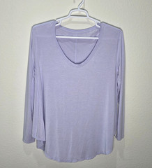 Lululemon Up for Down Time V-Neck Long Sleeve Shirt Lavender XL Rare Size Modal