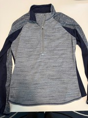 Athleta 1/4 Zip Pullover Shirt Womens XL Blue Long Sleeve Running