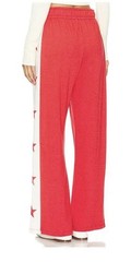 Lauren Moshi Tawny Stars Red White Wide-Leg Cotton Modal Track Pants M $163