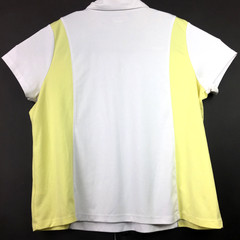 Izod Golf Womens 2XL (44 in Bust) Yellow White 1/4 Zip Perform-X Cool-FX Polo